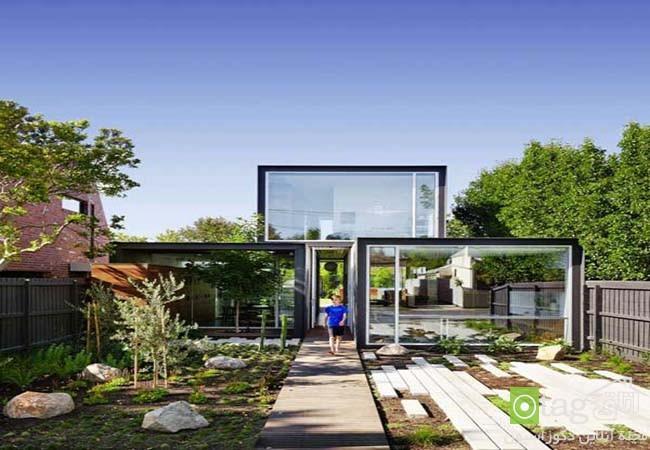 معماری خانه مدرن و امروزی با محیط درونی و بیرونی یکپارچه