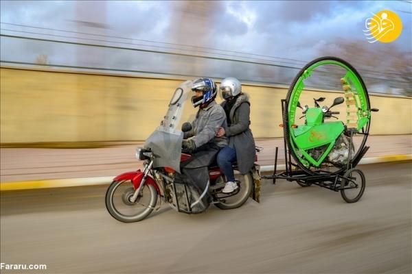 (تصاویر) یک ایرانی مقیم ترکیه از ضایعات موتورسیکلت تک چرخ ساخت