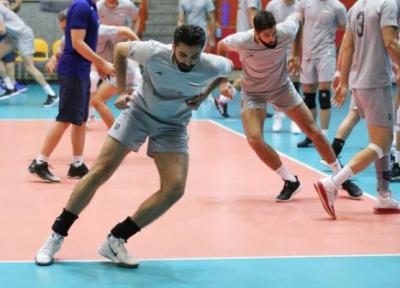 تمرین ملی پوشان والیبال ایران قبل از بازی با ژاپن